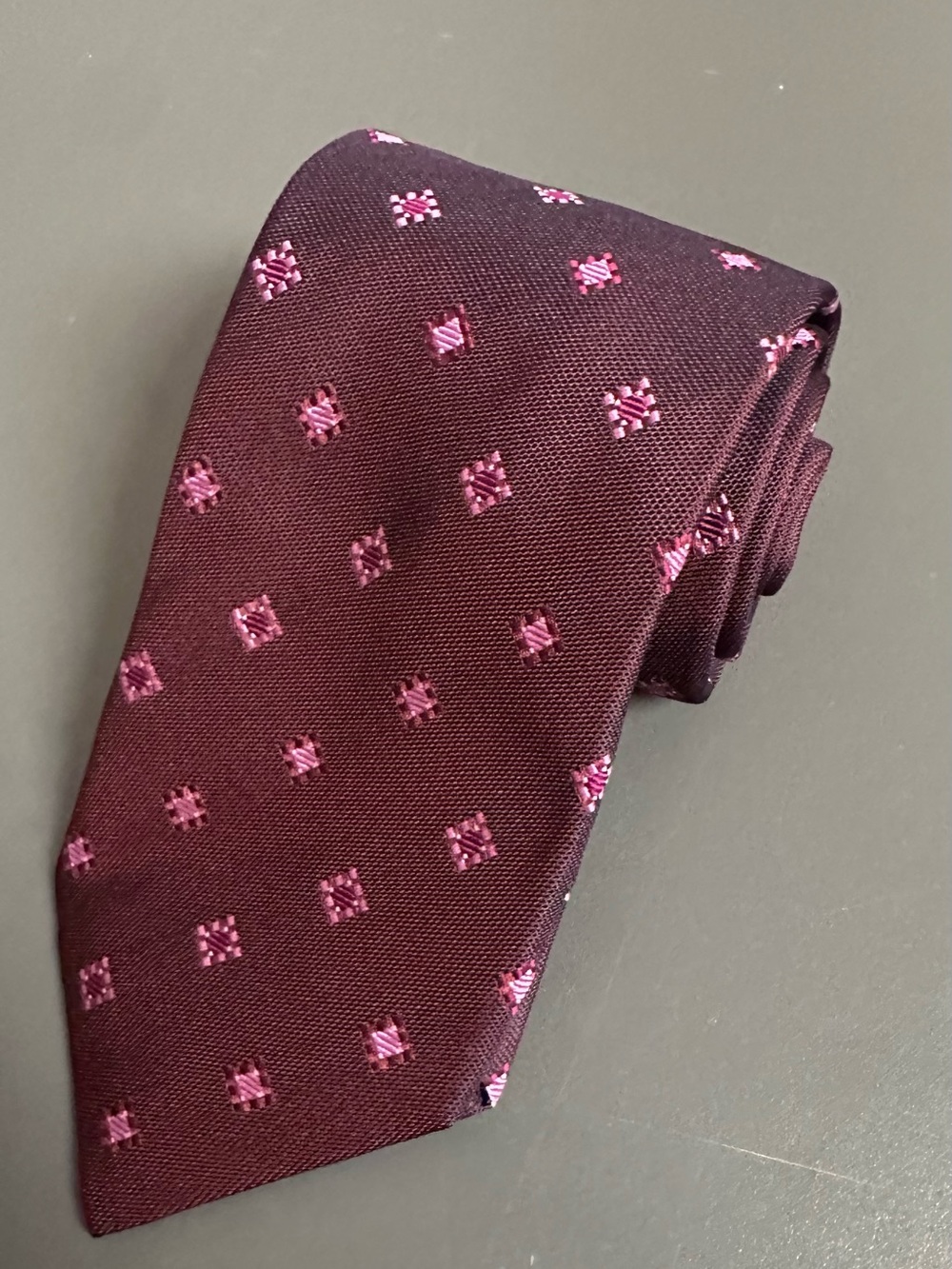 ALTEA MILANO Handmade Burgundy Silk Tie | 3.75" Power Width | Fatto A Mano